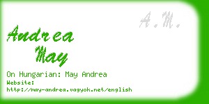 andrea may business card